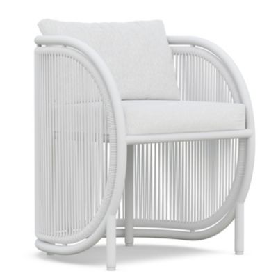 Azzurro Living Kamari Outdoor Dining Chair - Color: White - KAM-TR17D-CU