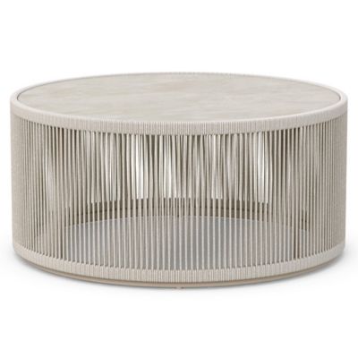 Azzurro Living Malta Round Outdoor Coffee Table in Beige