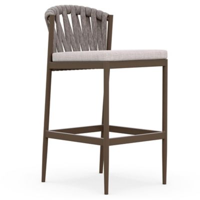 Azzurro Living Maui Outdoor Bar / Counter Stool with Cushion in White