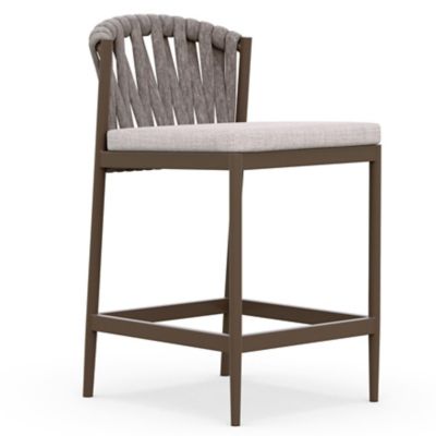 Azzurro Living Maui Outdoor Bar / Counter Stool with Cushion in White