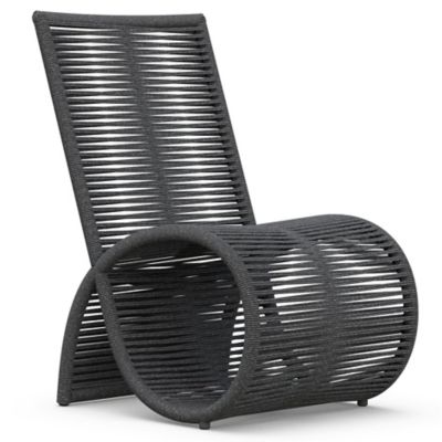 Azzurro Living Wave Outdoor Dining Chair, Set of 2 in Black