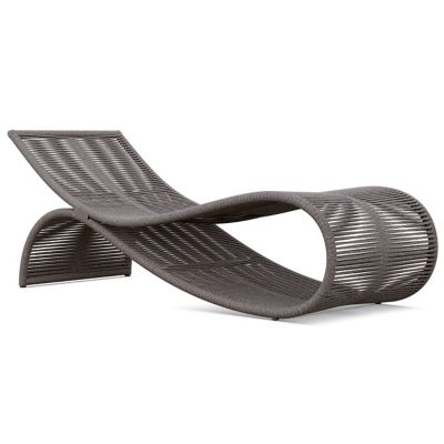 Azzurro Living Wave Outdoor Chaise Lounge in Brown