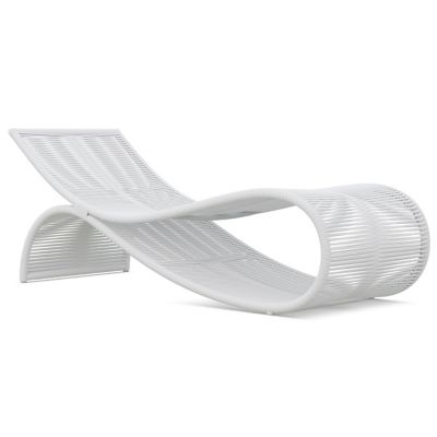 Azzurro Living Wave Outdoor Chaise Lounge in White