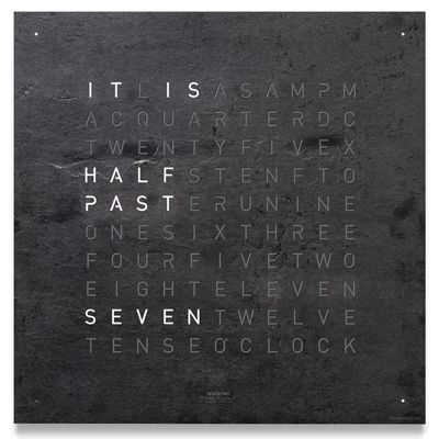 QLOCKTWO EARTH CREATOR´S EDITION METAMORPHITE Wall Clock - Color: Black - 