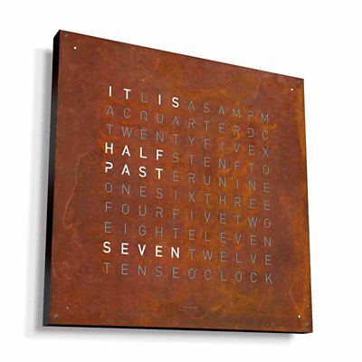 QLOCKTWO EARTH 45 CREATOR´S EDITION RUST Wall Clock With Black Body - Colo