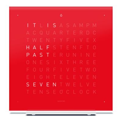 QLOCKTWO EARTH 13.5 Table Alarm Clock - Color: Red - TPUSENCC