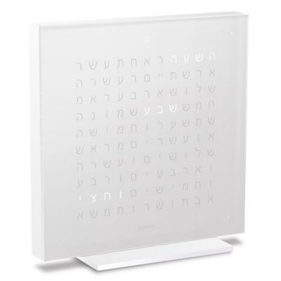 QLOCKTWO EARTH 13.5 Table Alarm Clock - Color: White - TPUSHEVS