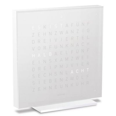 QLOCKTWO EARTH 13.5 Table Alarm Clock - Color: White - TPUSDEVS