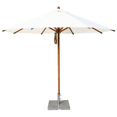 Bambrella Levante Round Bamboo Umbrella - Color: White - Size: 10 ft - 3.0m