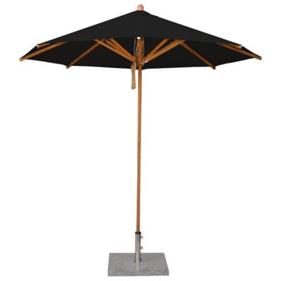 Bambrella Levante Round Bamboo Umbrella - Color: Black - Size: 8.5 ft - 2.5