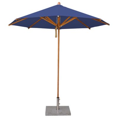 Bambrella Levante Round Bamboo Umbrella - Color: Blue - Size: 8.5 ft - 2.5m