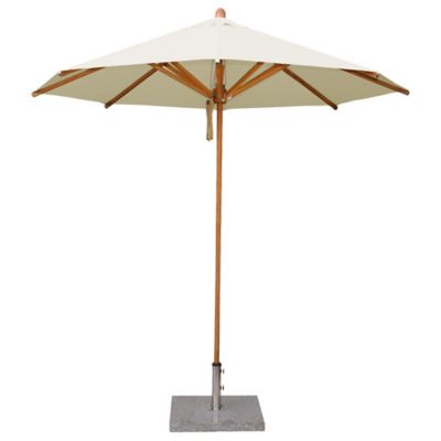 Bambrella Levante Round Bamboo Umbrella - Color: Beige - Size: 8.5 ft - 2.5