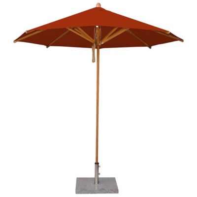 Bambrella Levante Round Bamboo Umbrella - Color: Red - Size: 8.5 ft - 2.5m 