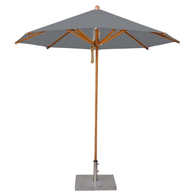Bambrella Levante Round Bamboo Umbrella - Color: Grey - Size: 8.5 ft - 2.5m