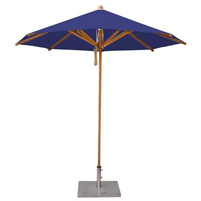 Bambrella Levante Round Bamboo Umbrella - Color: Blue - Size: 8.5 ft - 2.5m