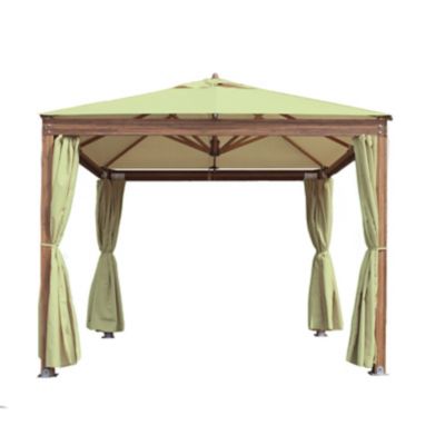 Bambrella Alize Square Pavilion With Curtains - Color: Brown - 3.0m SQ-A-C-