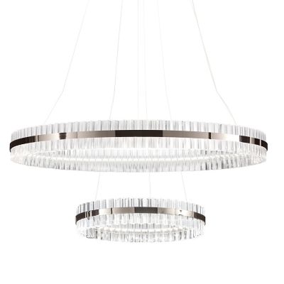 Baroncelli Saturno LED 2-Tier Chandelier - Color: Silver - Size: Medium - S