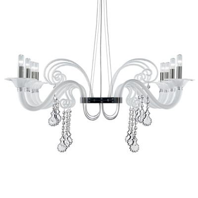 BAT2418192 Barovier & Toso Mood Taif Chandelier - Color: Whit sku BAT2418192