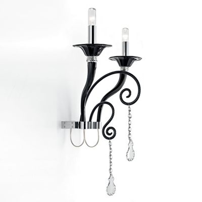 Barovier & Toso Mood Taif Wall Sconce - Color: Black - 7022/02