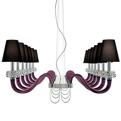 Barovier & Toso Domo Amsterdam Chandelier - Color: Purple - Size: 12 light 