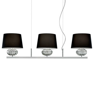 Barovier & Toso Matrioska Linear Chandelier - Color: Black - Size: 3 light 