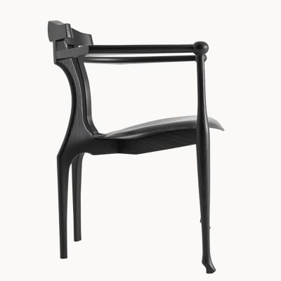 BD Barcelona Gaulino Easy Accent Armchair with Leather Seat - Color: Black 