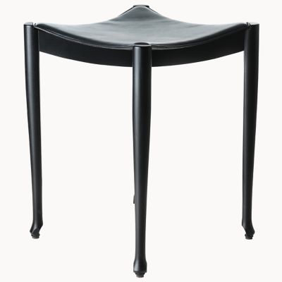 BD Barcelona Gaulino Leather Stool - Color: Black - GAUSTLNEG