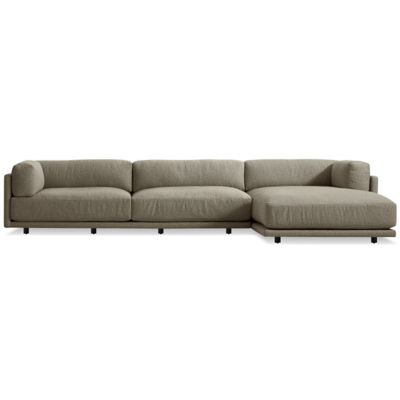 Blu Dot Sunday Sofa with Chaise - Color: Grey - SN1-LSECRC-BK