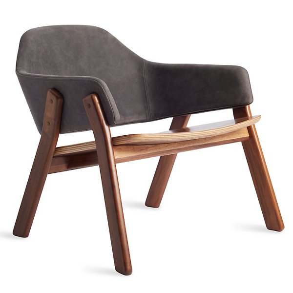 Blu Dot Clutch Leather Lounge Chair - Color: Grey - CC1-LNGWAL-SL