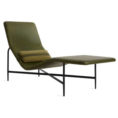 Blu Dot Deep Thoughts Leather Chaise - Color: Green - DS1-CHAISE-GR