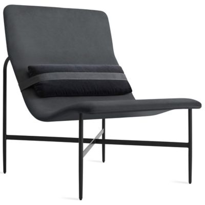 Blu Dot Deep Thoughts Leather Lounge Chair - Color: Black - DS1-LNGCHR-IN