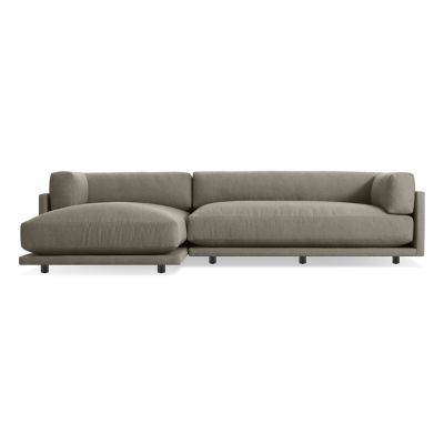 Blu Dot Sunday Small Sofa with Chaise - Color: Black - SN1-RSMCHL-BK