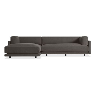 Blu Dot Sunday Small Sofa with Chaise - Color: Black - SN1-RSMCHL-CH