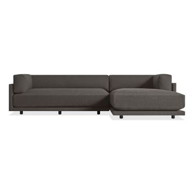 Blu Dot Sunday Small Sofa with Chaise - Color: Black - SN1-LSMCHR-CH