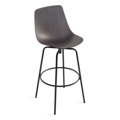 Blu Dot Clean Cut Swivel Barstool - Color: Black - CU1-BRSTSW-OB