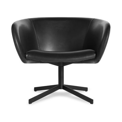 Blu Dot Close Encounter Swivel Lounge Chair - Color: Black - EC1-SWVLNG-ON