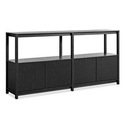 Blu Dot Open Plan Long and Low Bookcase with Storage - Color: Brown - Size: