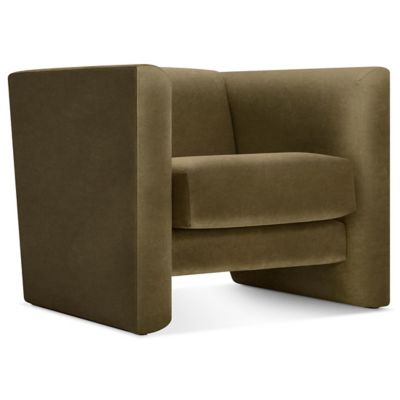 Blu Dot Double Down Velvet Lounge Chair - Color: Green - DD1-LNGCHR-MO