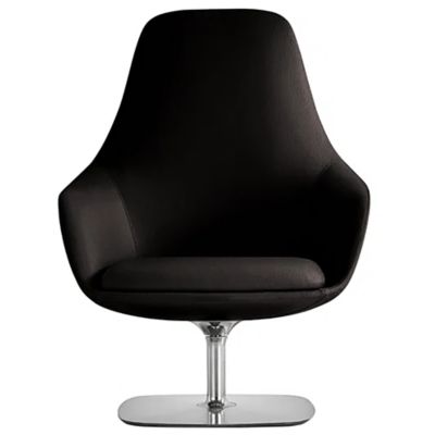 Bernhardt Design Canelle Self-Return Swivel Lounge Chair in Grey