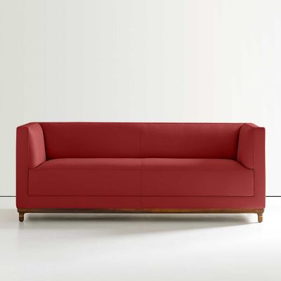 Bernhardt Design Mills Loveseat - Color: Red - 6485_860_Walnut3470_060