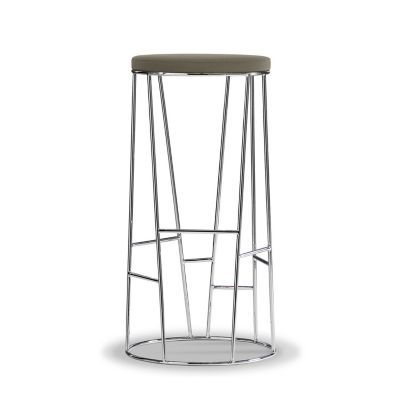 Bernhardt Design Forest High Profile Upholstered Bar Stool - Color: Brown -