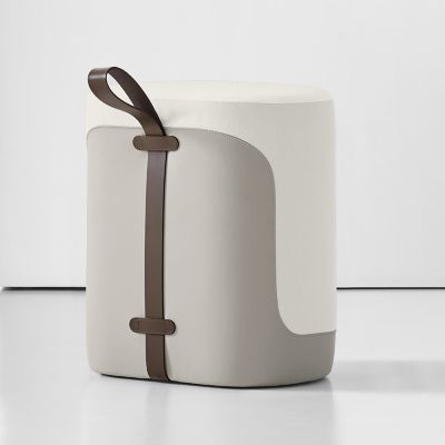 Bernhardt Design Tour Upholstered Stool - Color: Grey - 5880BR_3470_002