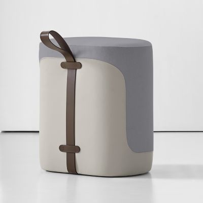 Bernhardt Design Tour Upholstered Stool - Color: Grey - 5880BR_3470_011