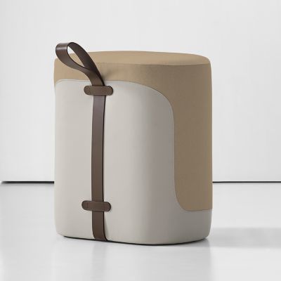 Bernhardt Design Tour Upholstered Stool - Color: Brown - 5880BR_3470_020