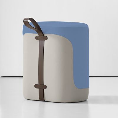 Bernhardt Design Tour Upholstered Stool - Color: Blue - 5880BR_3470_040