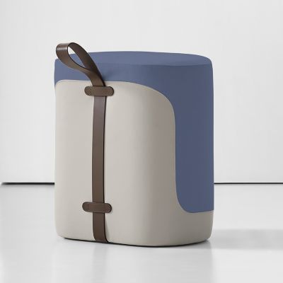 Bernhardt Design Tour Upholstered Stool - Color: Blue - 5880BR_3470_044