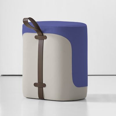 Bernhardt Design Tour Upholstered Stool - Color: Blue - 5880BR_3470_048