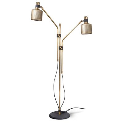 BF2060013 Bert Frank Riddle Double Floor Lamp - Color: Brass sku BF2060013