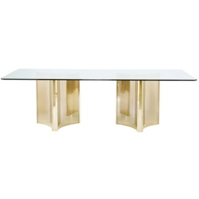 Bernhardt Abbott Rectangular Dining Table in Brass