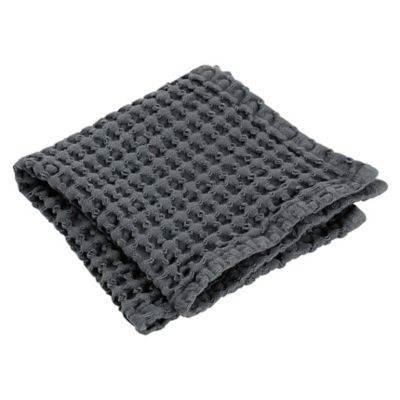 BLO1726871 Blomus Caro Waffle Washcloth - Color: Black - Size sku BLO1726871